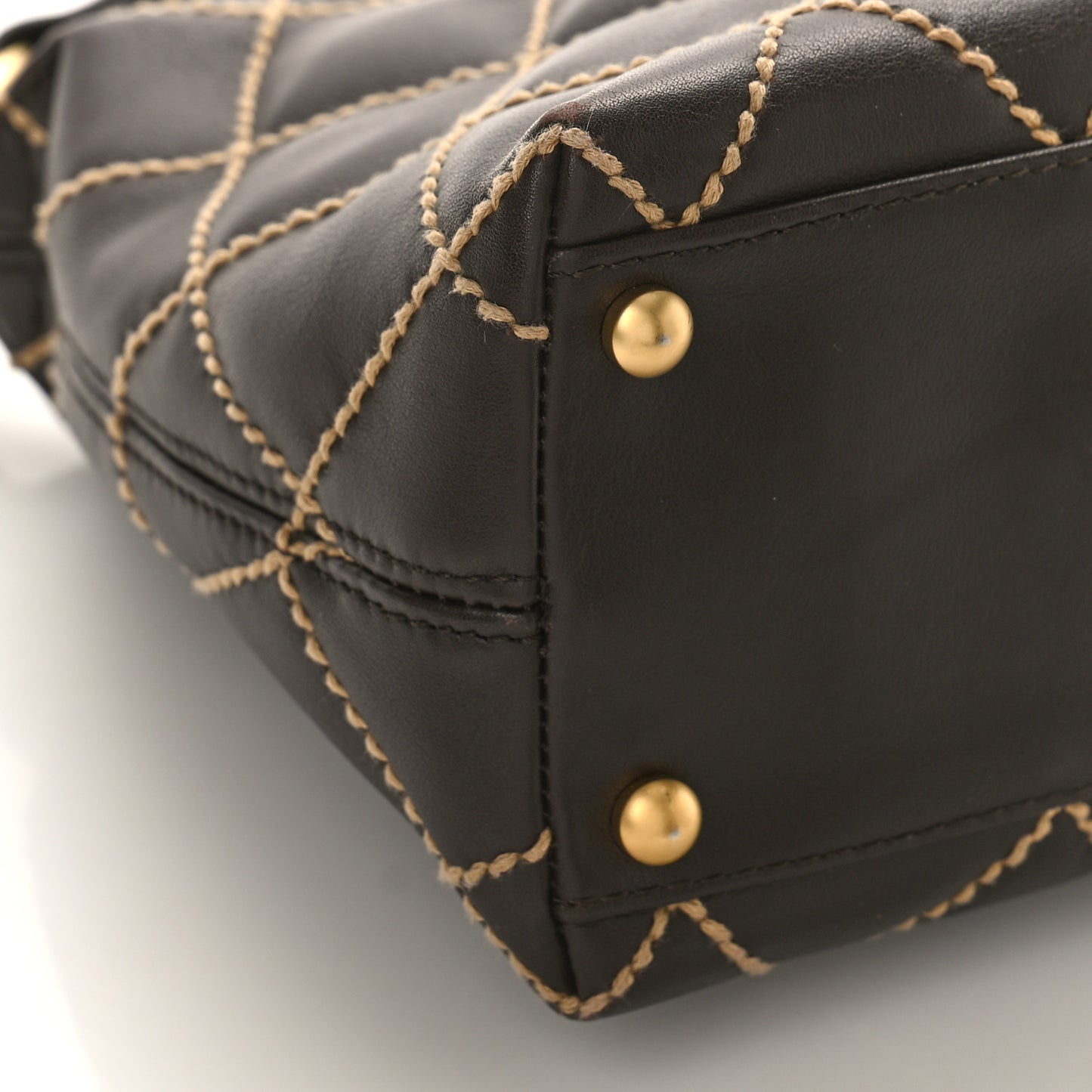 Calfskin Wild Stitch Hobo Brown