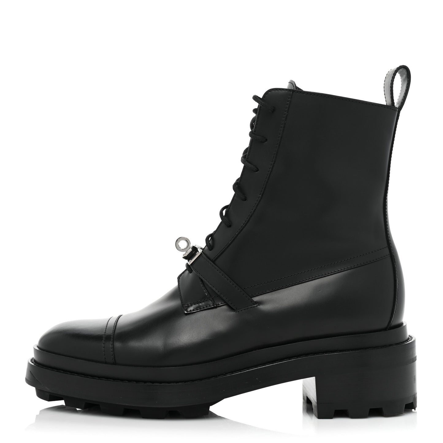 Glossed Calfskin Funk Ankle Boots 39.5 Black