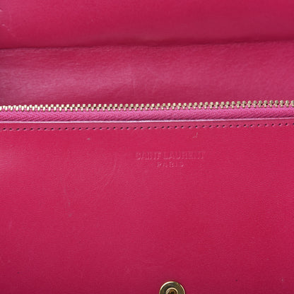 Saint Laurent Calfskin Classic Large Marquage Flap Wallet Pink 6 of 11