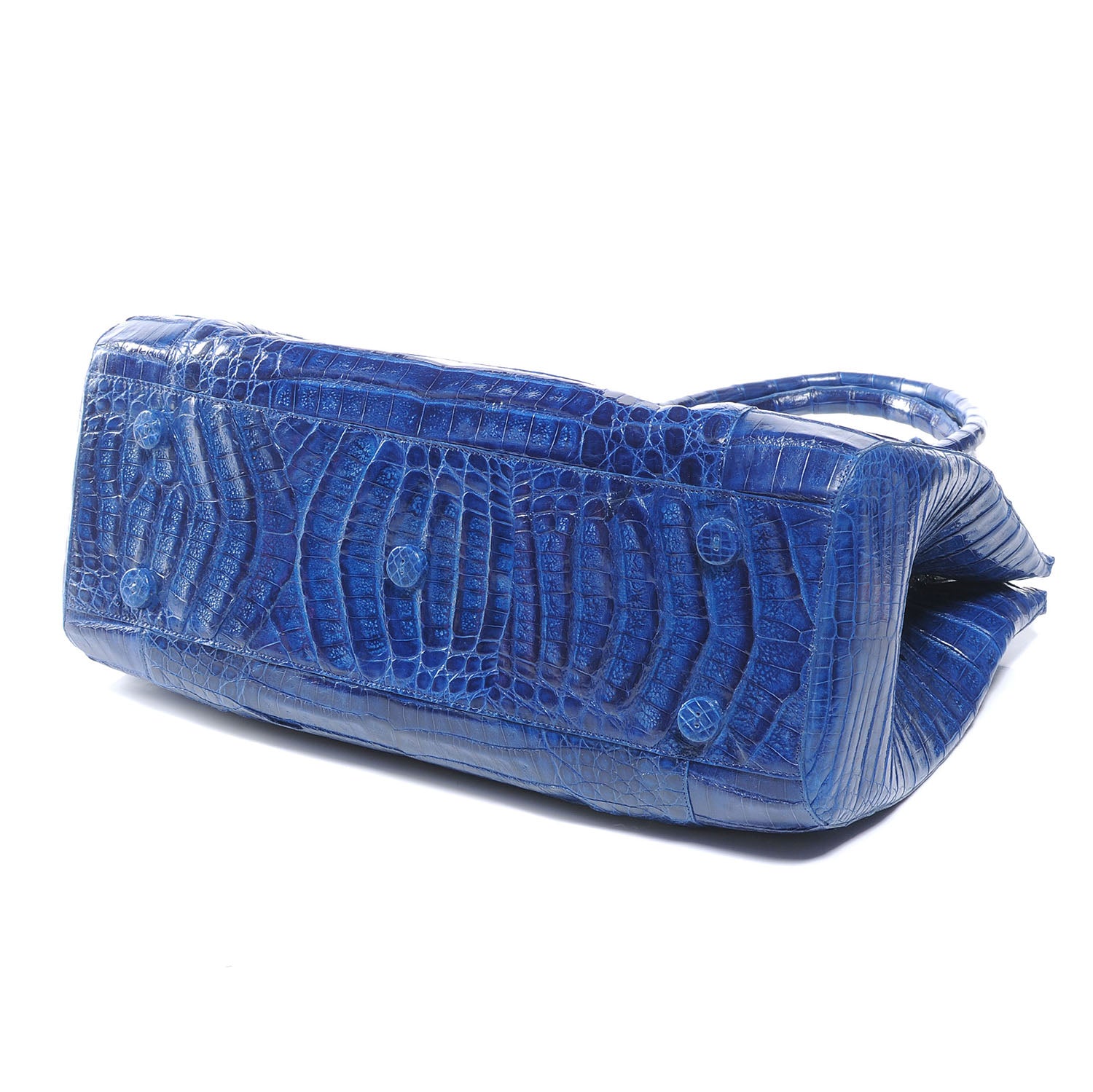 Nancy Gonzalez Executive Double Zip Crocodile Tote Cobalt 4 of 8