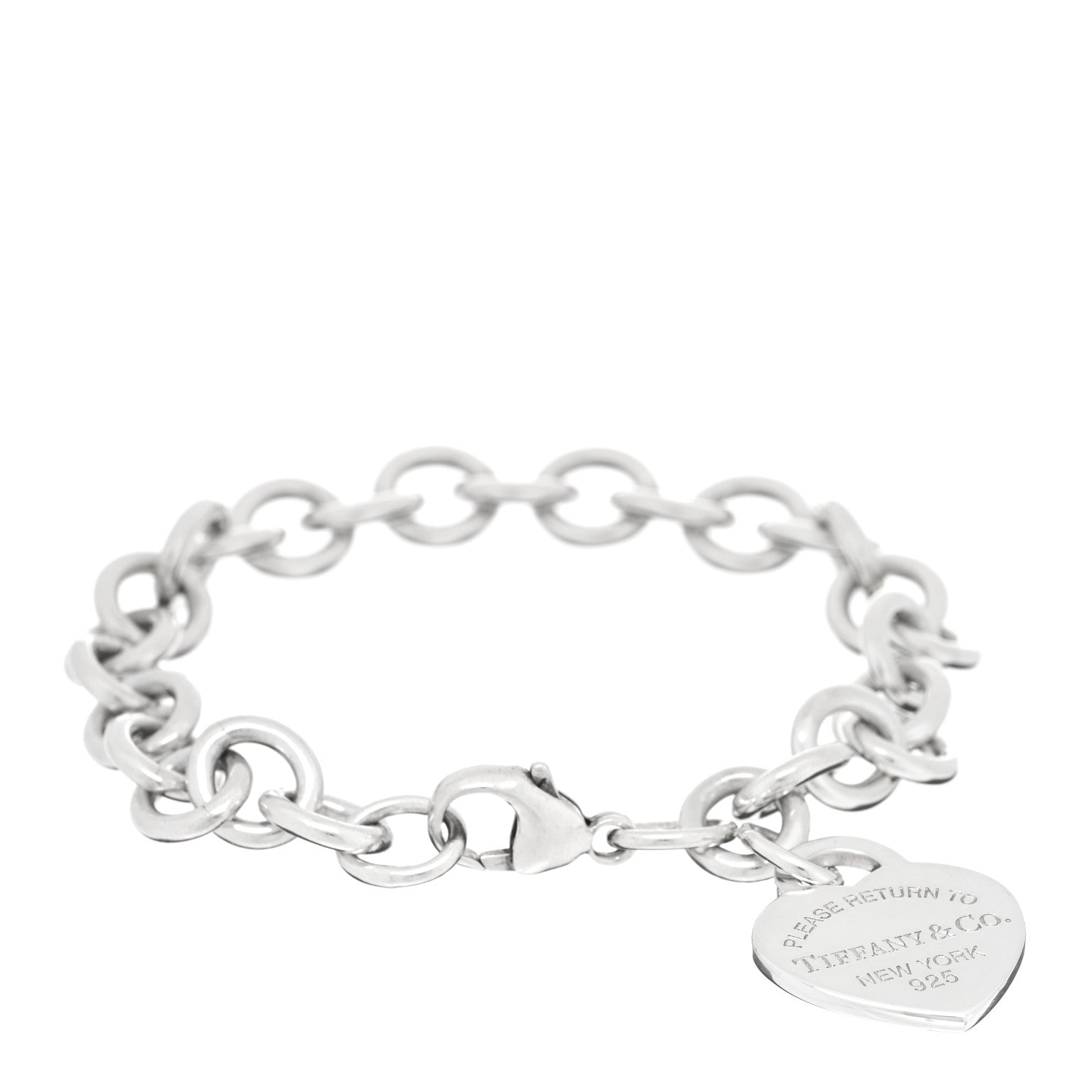 Tiffany Sterling Silver Return to Tiffany Heart Tag Charm Bracelet 1 of 3