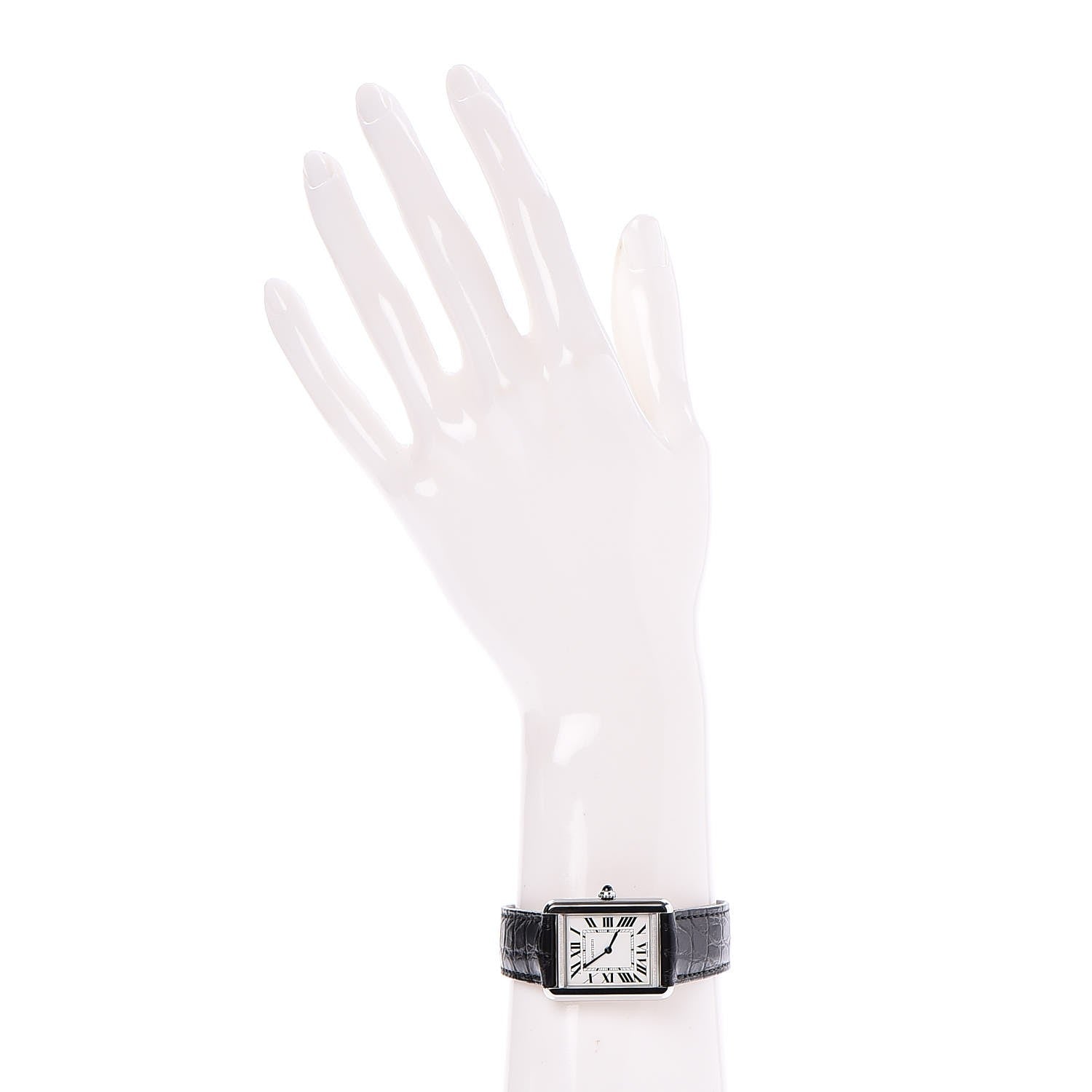 Cartier Stainless Steel Alligator 24mm Tank Solo Quartz Watch 2 of 17