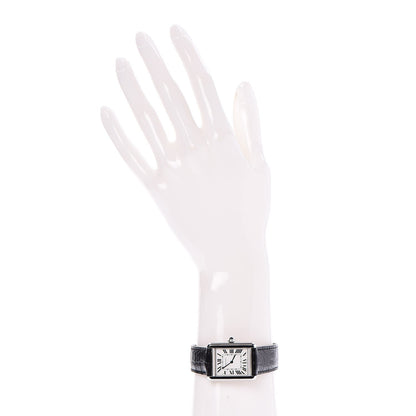 Cartier Stainless Steel Alligator 24mm Tank Solo Quartz Watch 2 of 17
