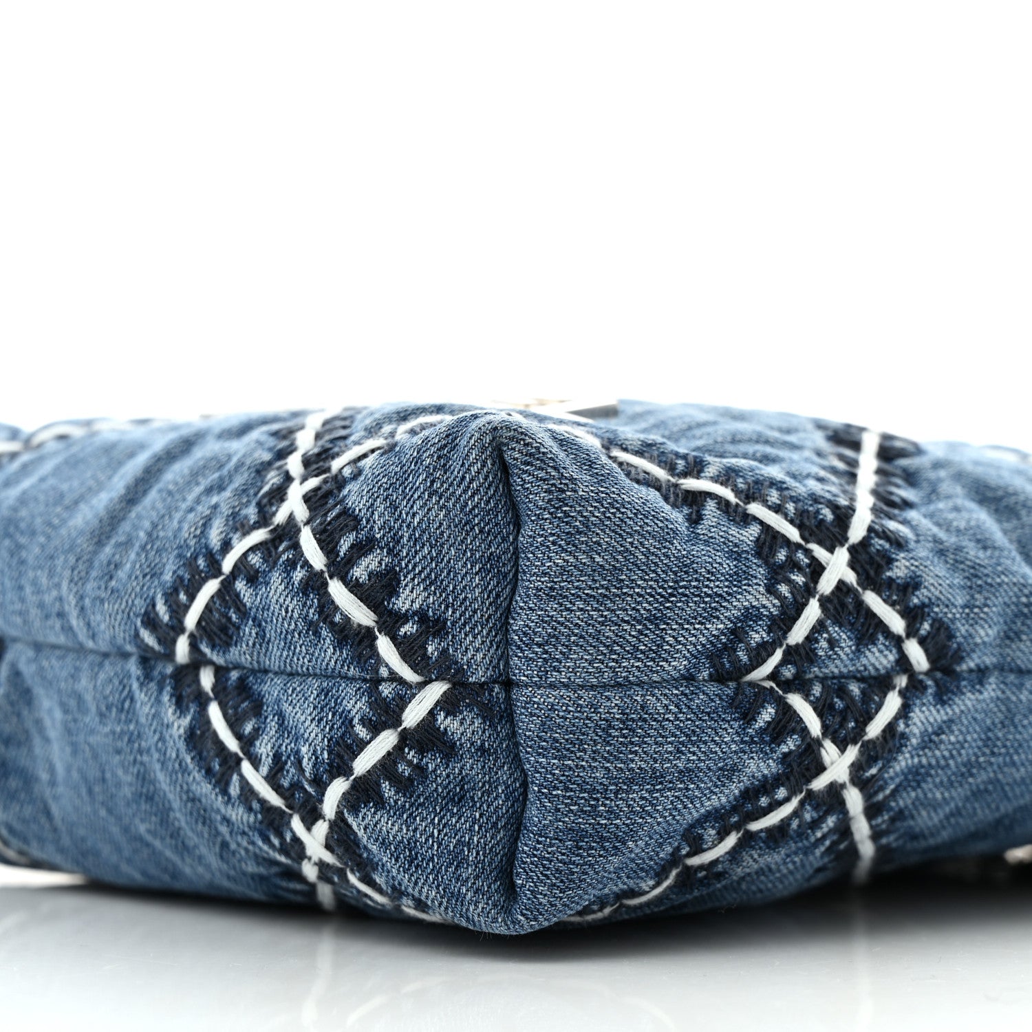 Chanel Denim Stitched Quilted Mini Chanel 22 Blue 11 of 12