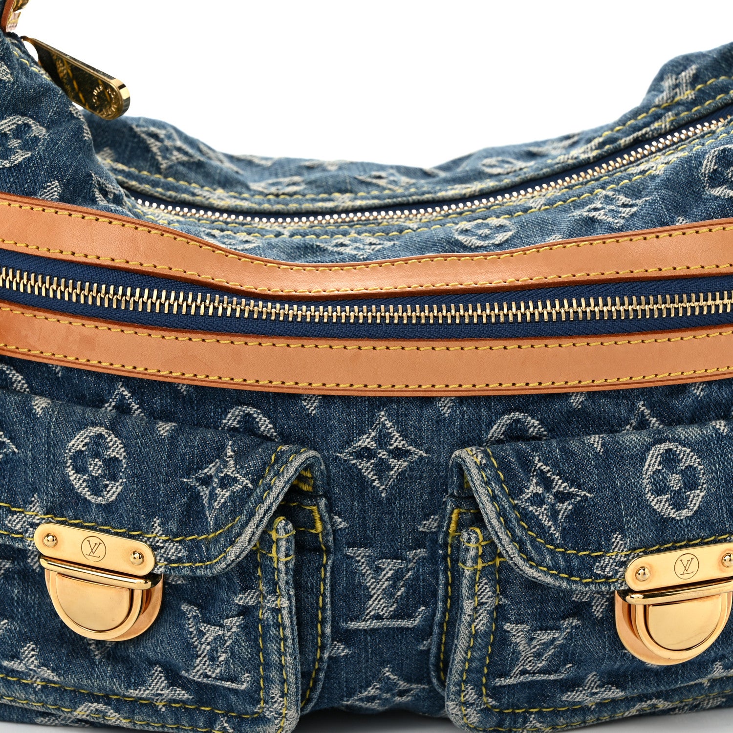 Louis Vuitton Monogram Denim Baggy PM Blue 7 of 10