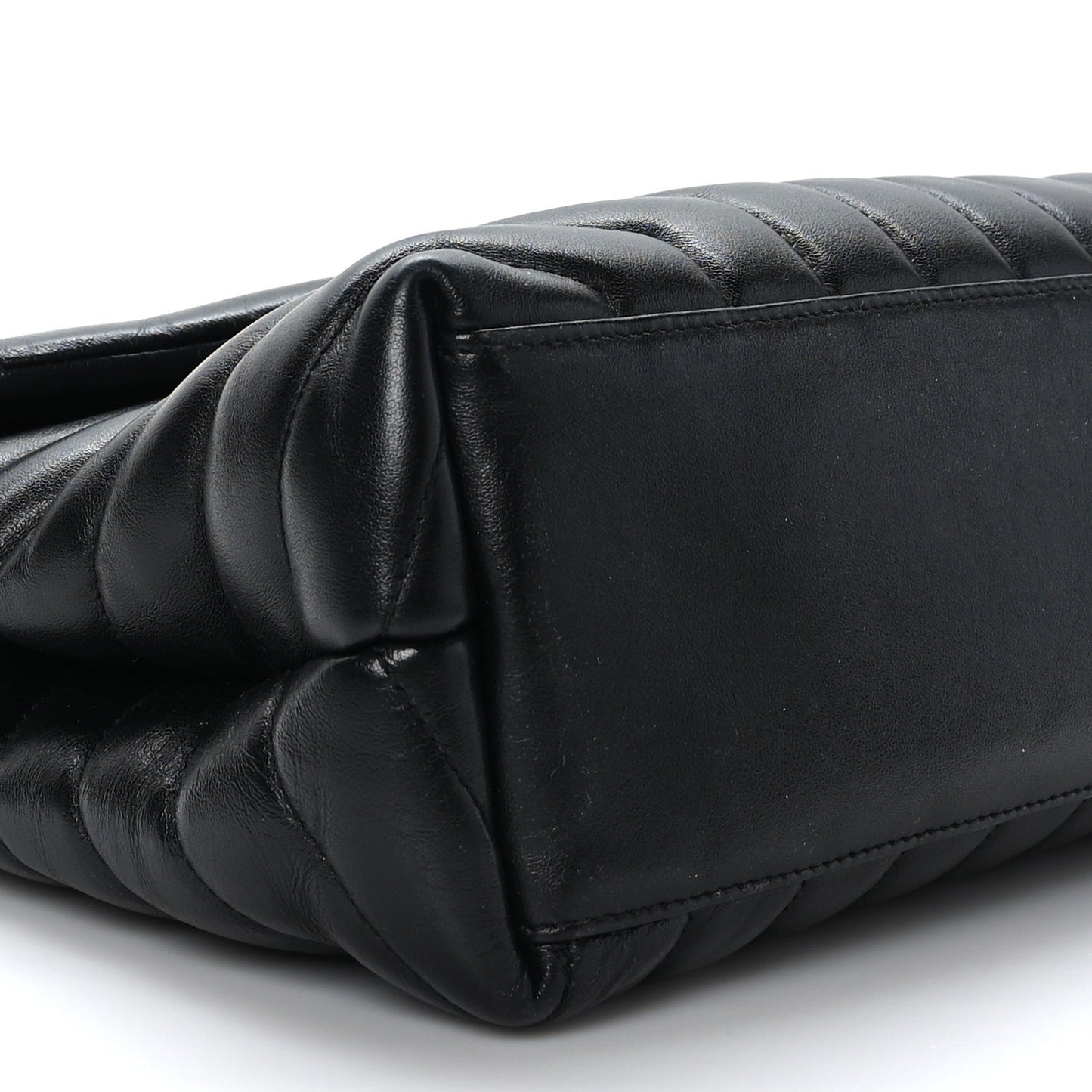Calfskin Y Quilted Monogram Medium Loulou Chain Satchel Black