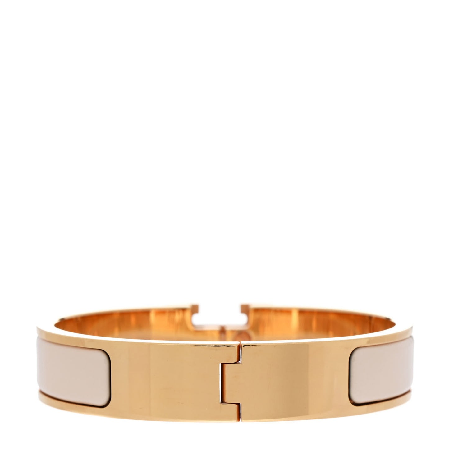 Enamel Narrow Clic Clac H Bracelet PM White
