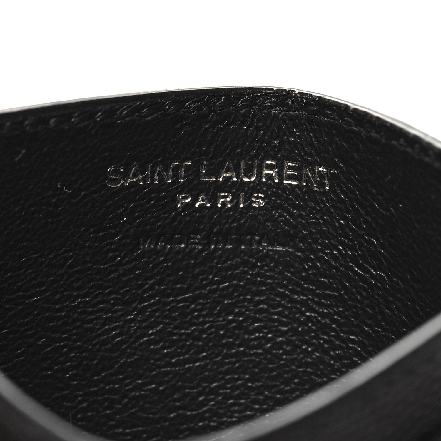 Saint Laurent Grain De Poudre Matelasse Chevron Monogram Credit Card Case Black 3 of 8