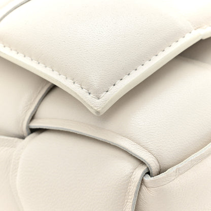 Bottega Veneta Lambskin Maxi Intreccio Padded Chain Cassette Crossbody Bag White 10 of 14