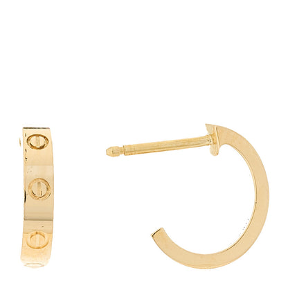 Cartier 18K Yellow Gold Small LOVE Hoop Earrings 1 of 4