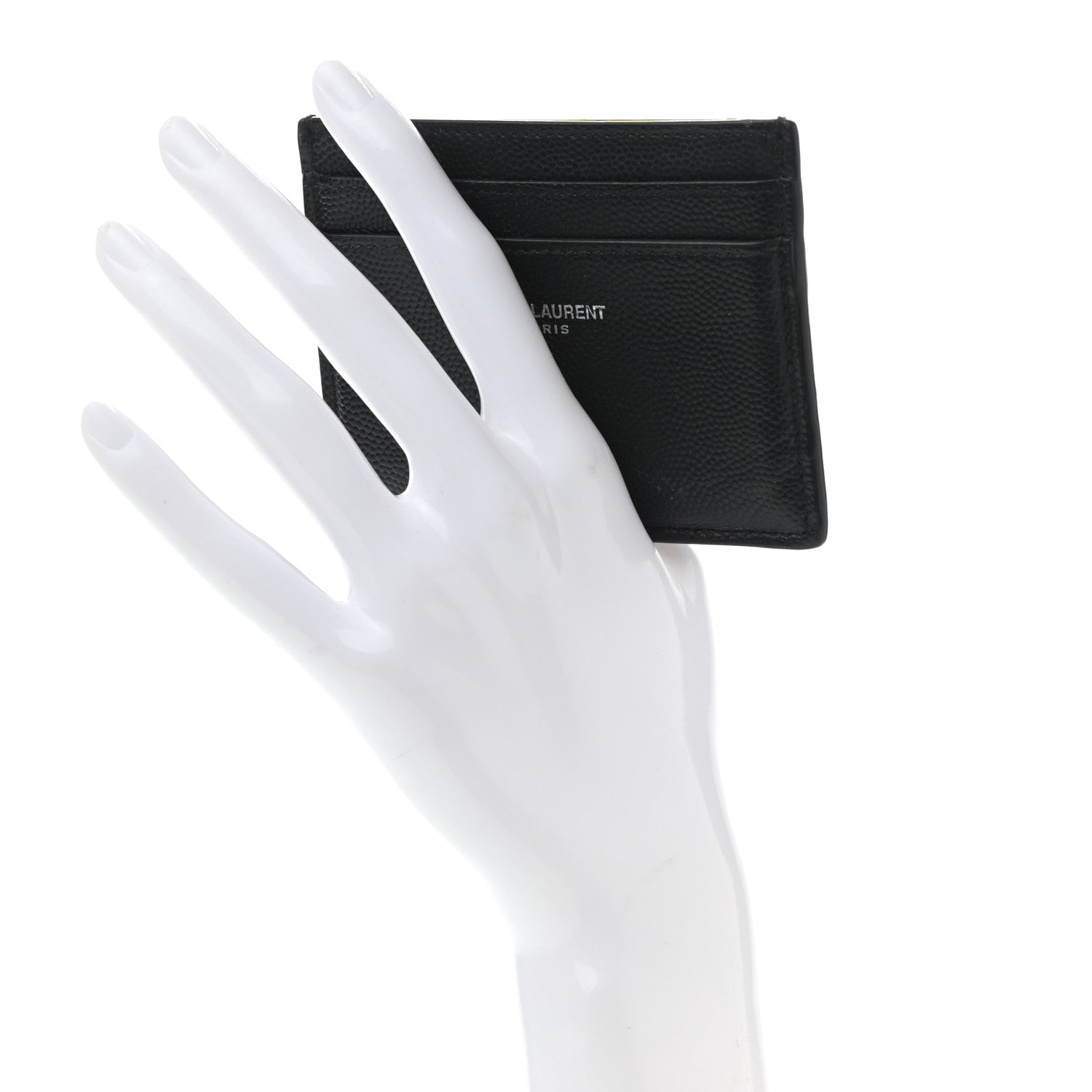 Saint Laurent Grain De Poudre Card Case Black 2 of 8