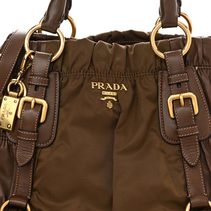 Prada Tessuto Nylon Nappa Gaufre Satchel Rovere Brown 7 of 10