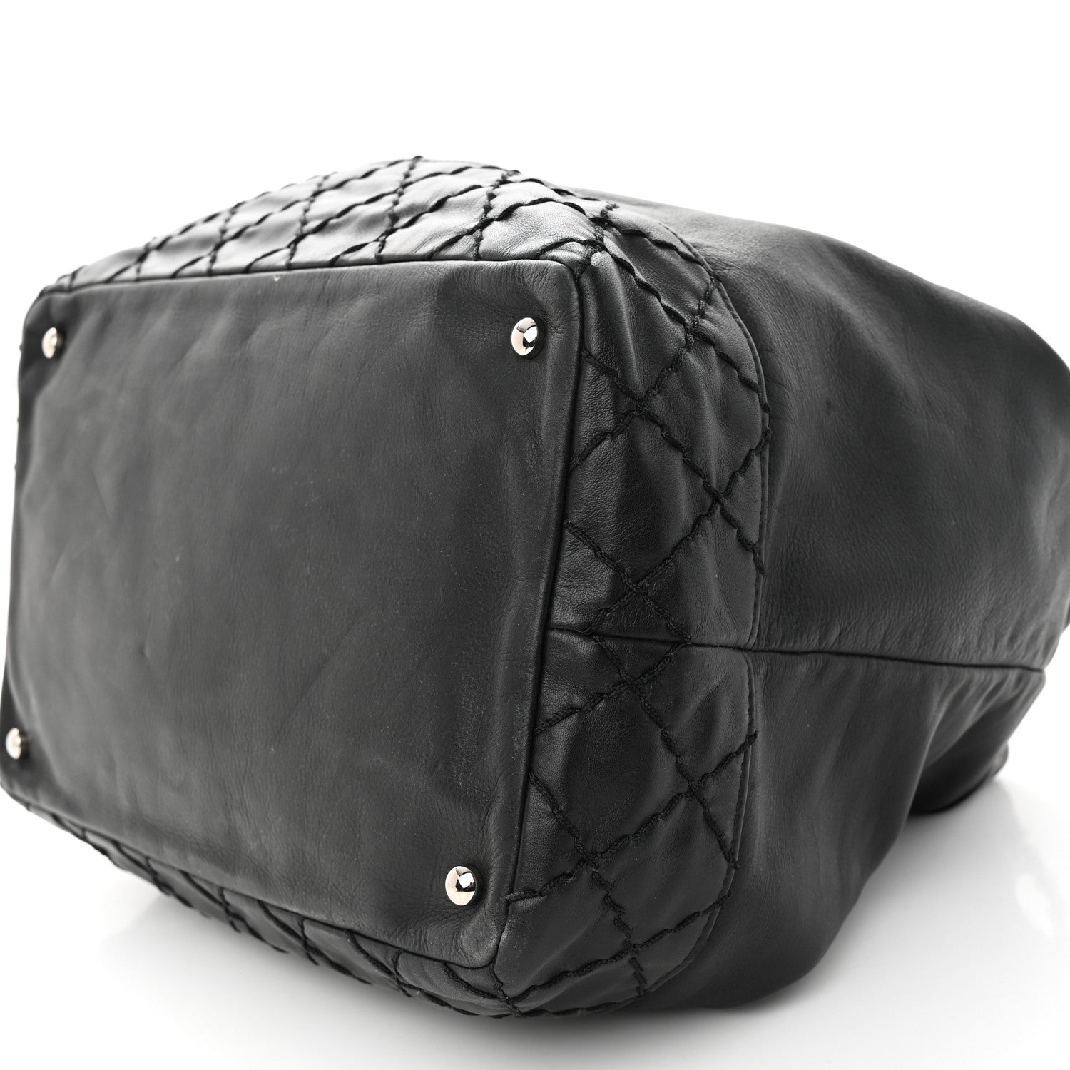 Chanel Calfskin Drawstring CC Bucket Bag Black 9 of 14