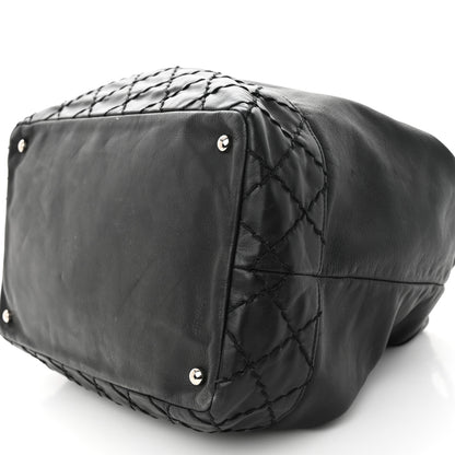 Chanel Calfskin Drawstring CC Bucket Bag Black 9 of 14