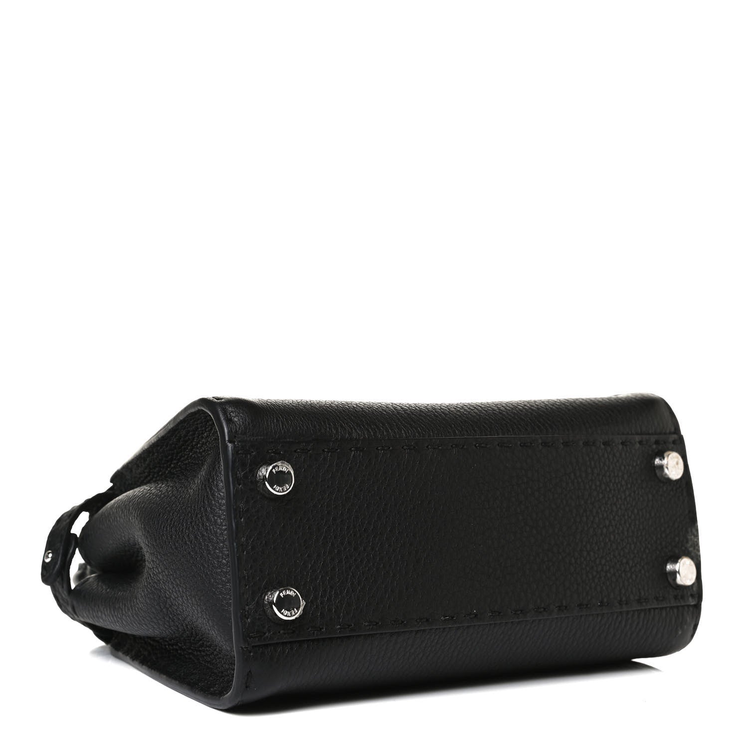 Fendi Cuoio Romano Selleria Bi-Color Mini Peekaboo Iconic Satchel Black Mou 3 of 15