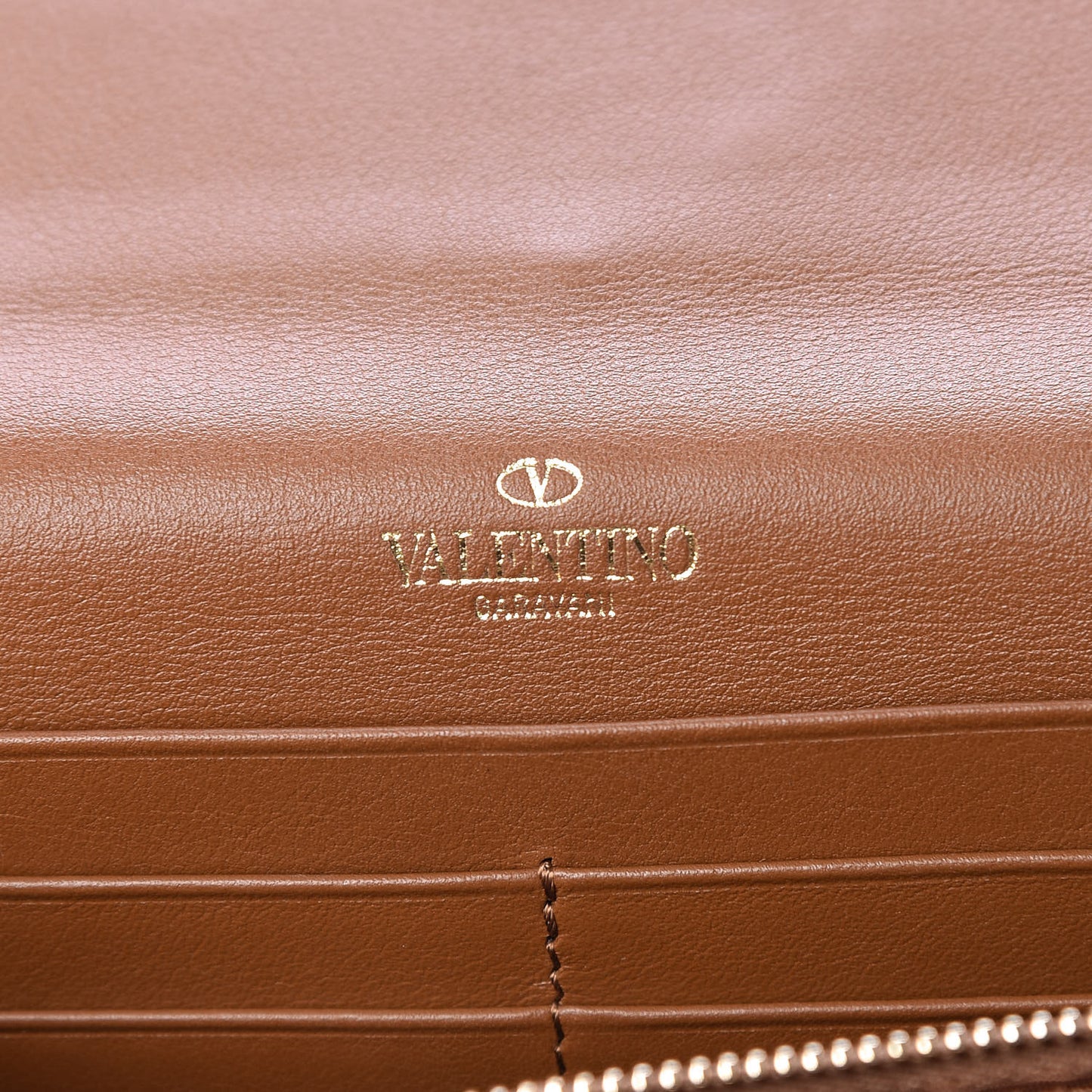 Calfskin Rockstud Tropical Dream Leaf Chain Wallet Flap Bag Tan