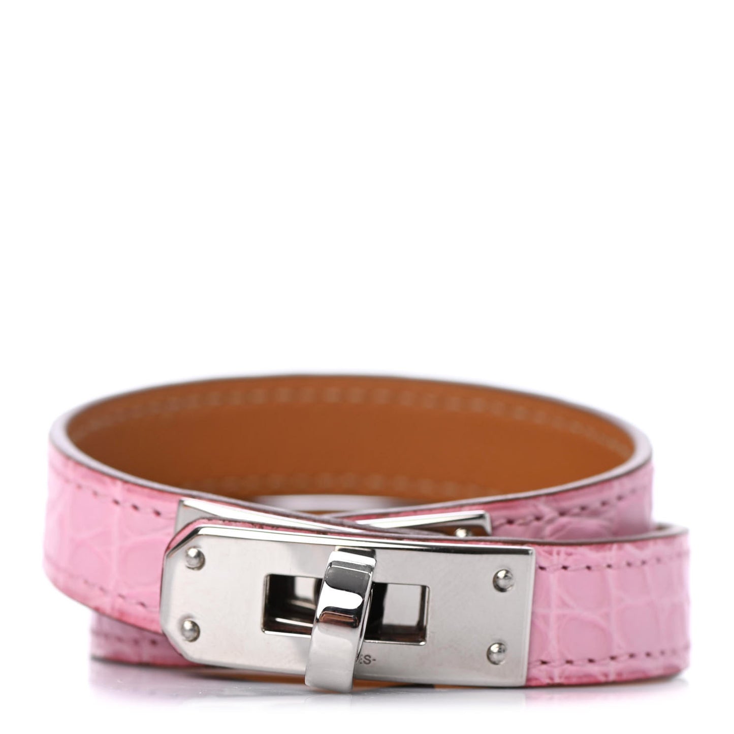 Matte Alligator Kelly Double Tour Bracelet T2 5P Pink