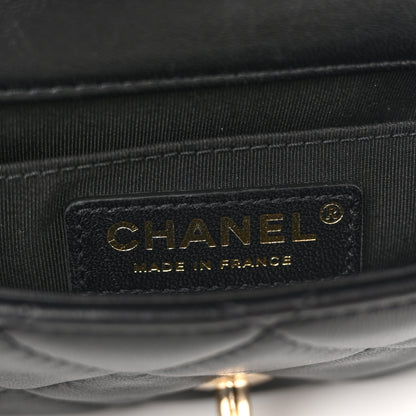 Chanel Lambskin Quilted Mini My Precious Waist Bag Black 6 of 11