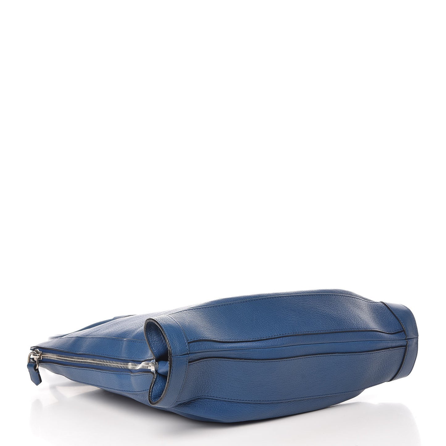 Grained Goatskin Antigona Zippered Tote Blue