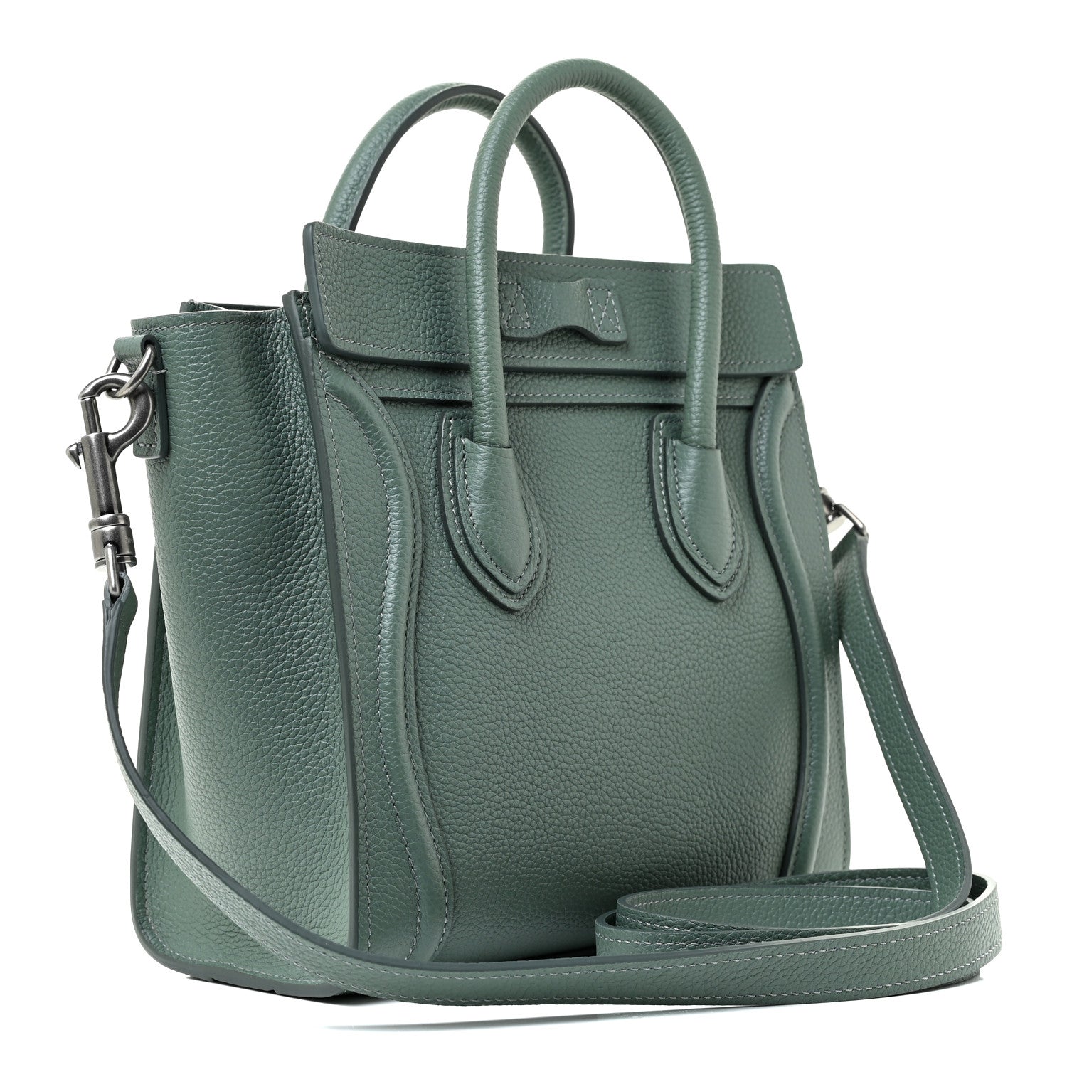 Celine Drummed Calfskin Nano Luggage Celadon 3 of 10