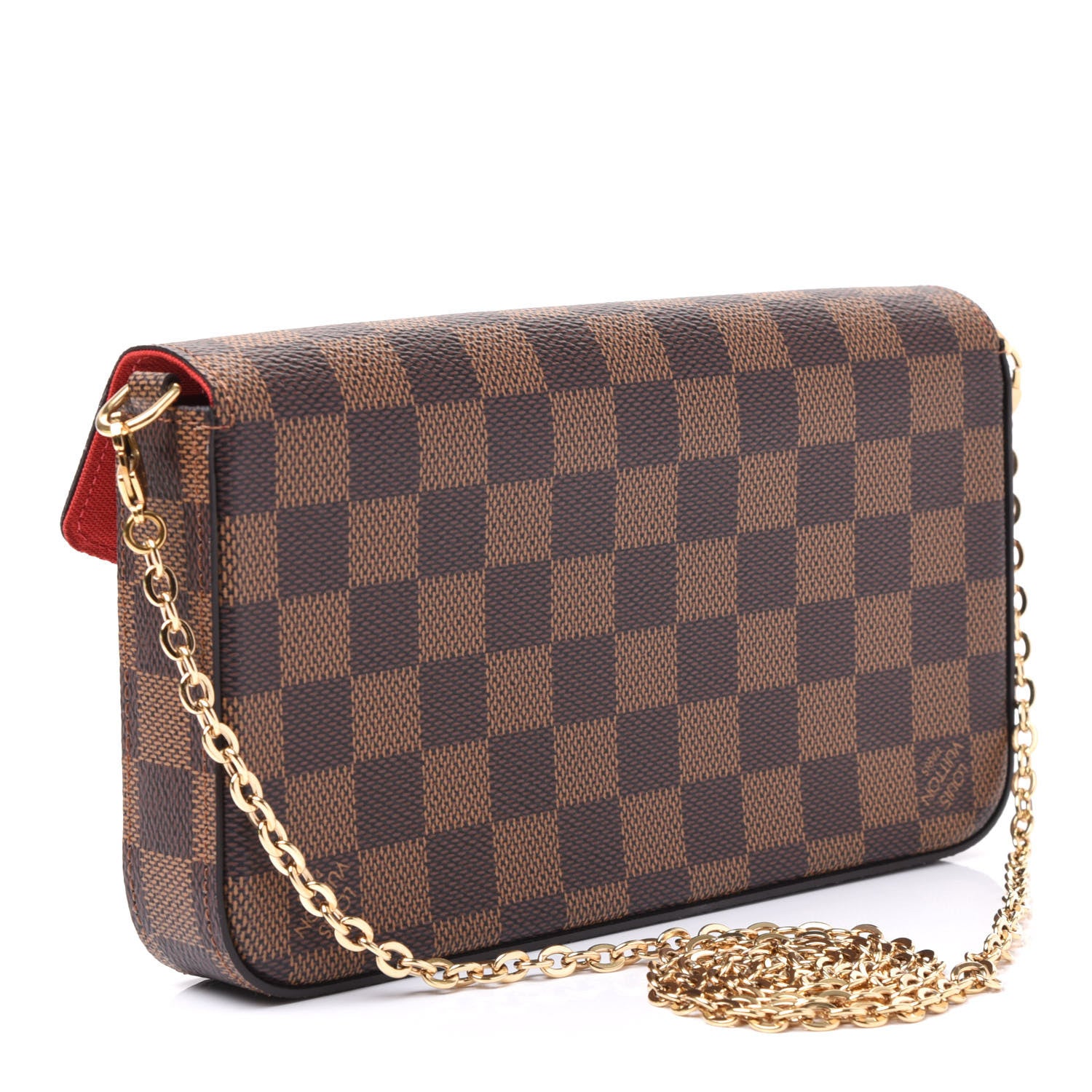 Louis Vuitton Damier Ebene Pochette Felicie Chain Wallet 2 of 7