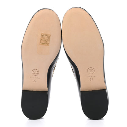 Chanel Lambskin CC Chain Mocassin Loafers 36 Black 5 of 9