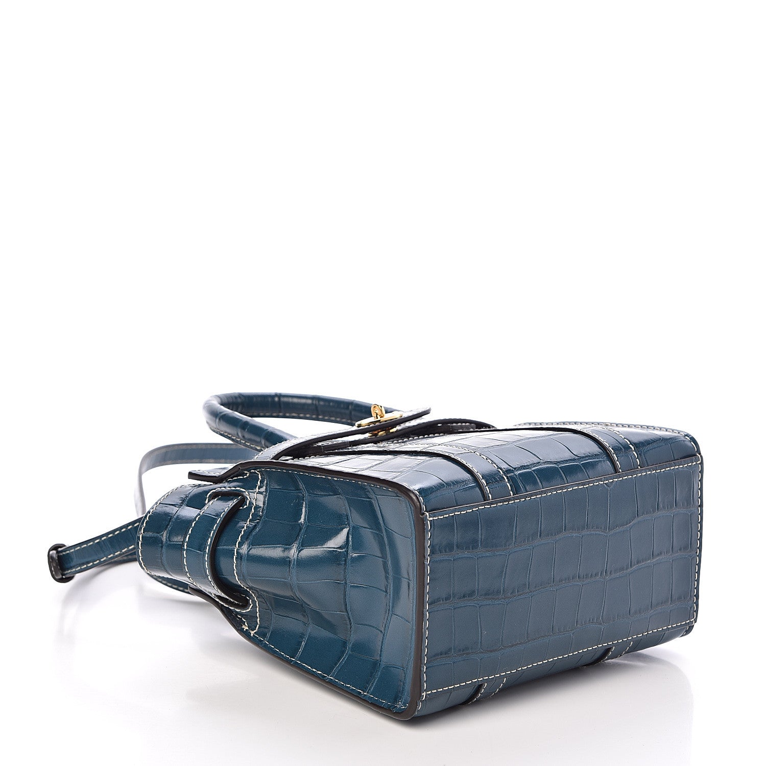 Mulberry Crocodile Embossed Micro Zipped Bayswater Nautical Blue 4 of 9