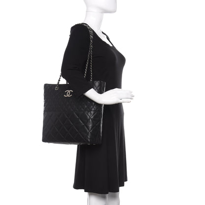 Chanel Calfskin Quilted In The Business North South Tote Black 2 of 12