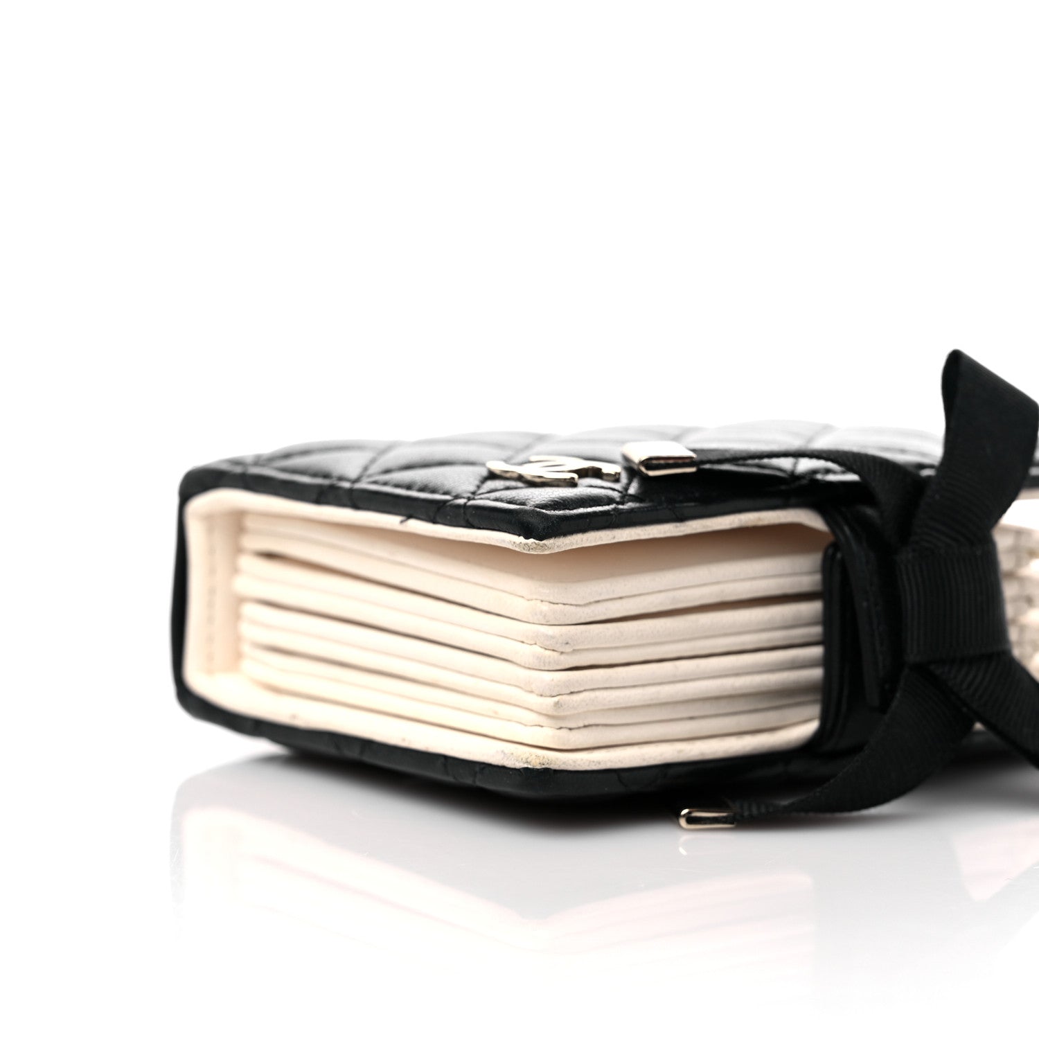 Chanel Lambskin Quilted Book Card Holder on Chain Black 11 of 16