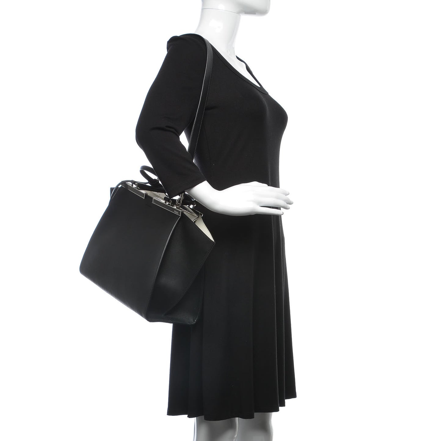 Vitello Dolce Shiny Nappa Petite 3Jours Tote Black