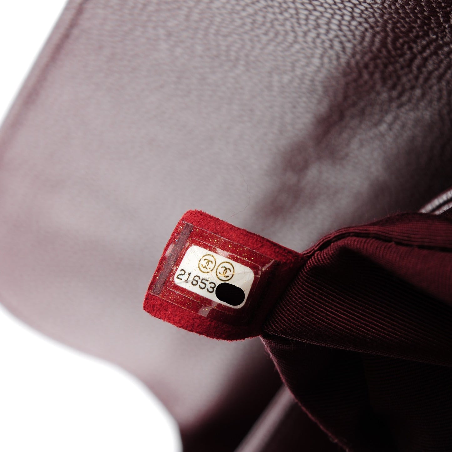 Caviar Quilted City Shopping Tote Dark Red