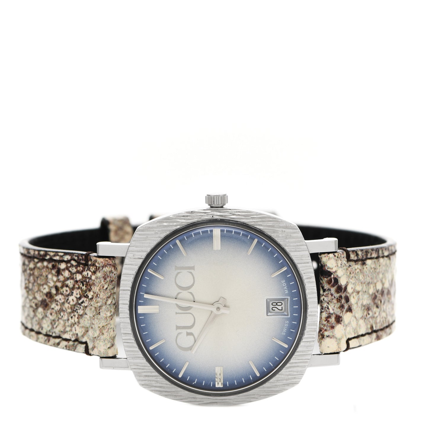 Stainless Steel Calfskin 36mm Pantheon Quartz Watch Blue