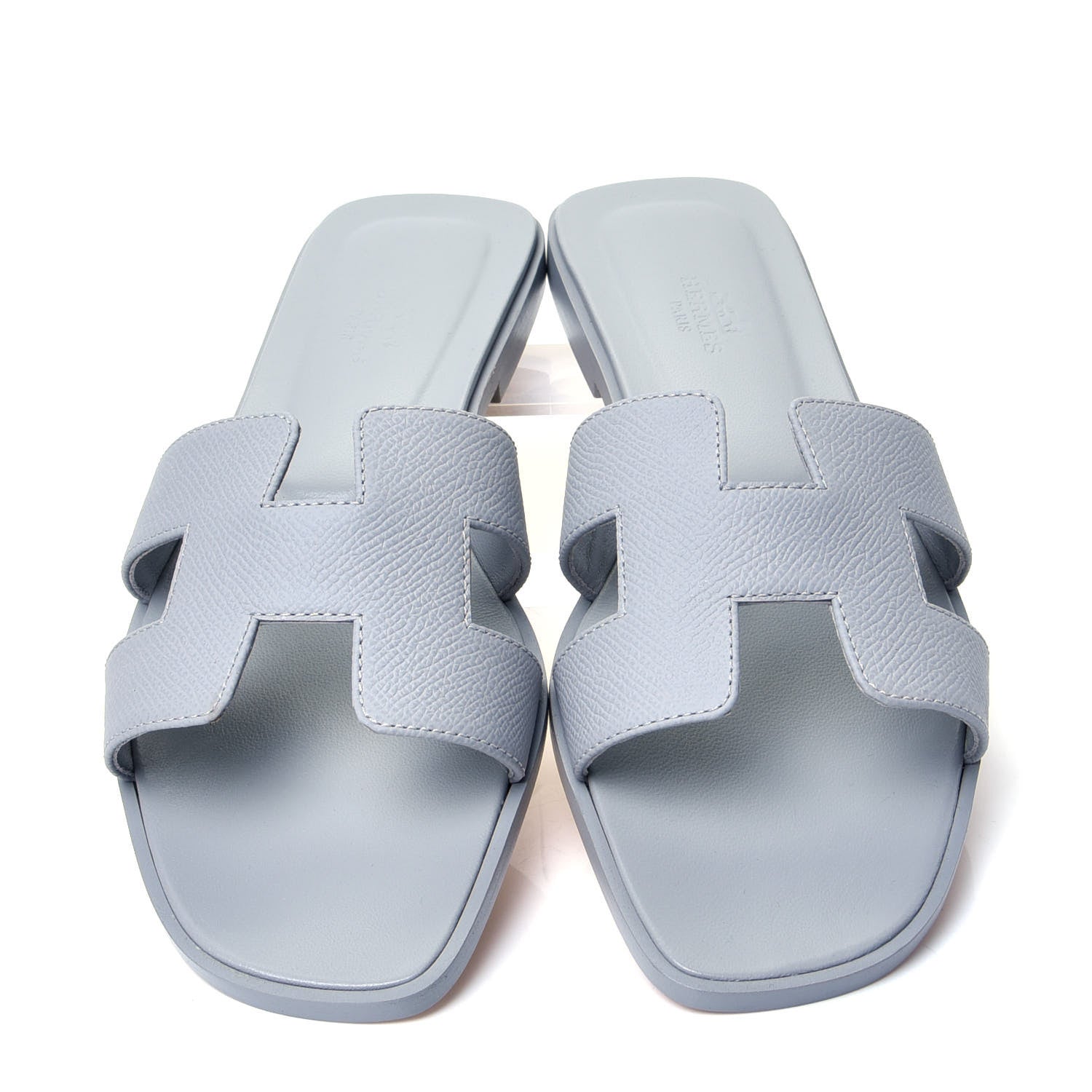 Hermes Epsom Oran Sandals 39 Bleu Glacier 5 of 10