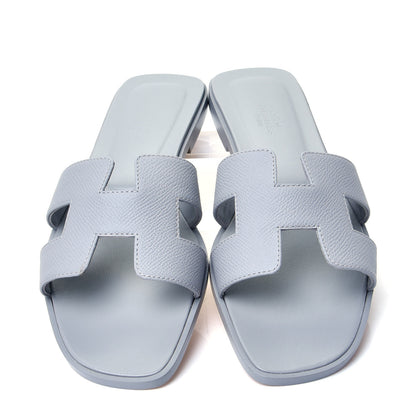 Hermes Epsom Oran Sandals 39 Bleu Glacier 5 of 10