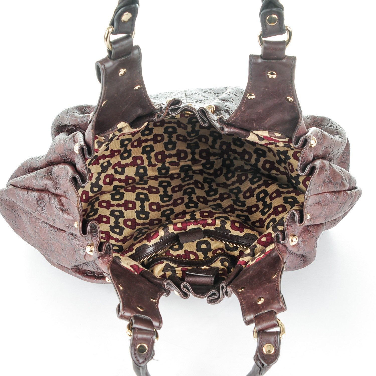 Gucci Guccissima Studded Pelham Shoulder Bag Dark Brown 5 of 7