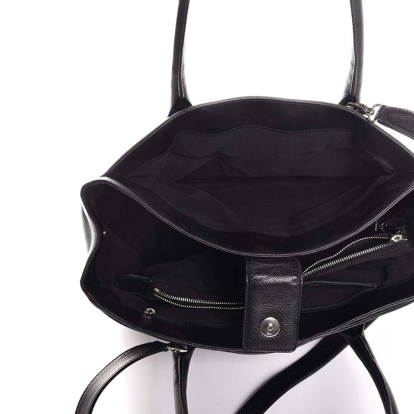 Calfskin Cerf Executive Shopper Tote Black