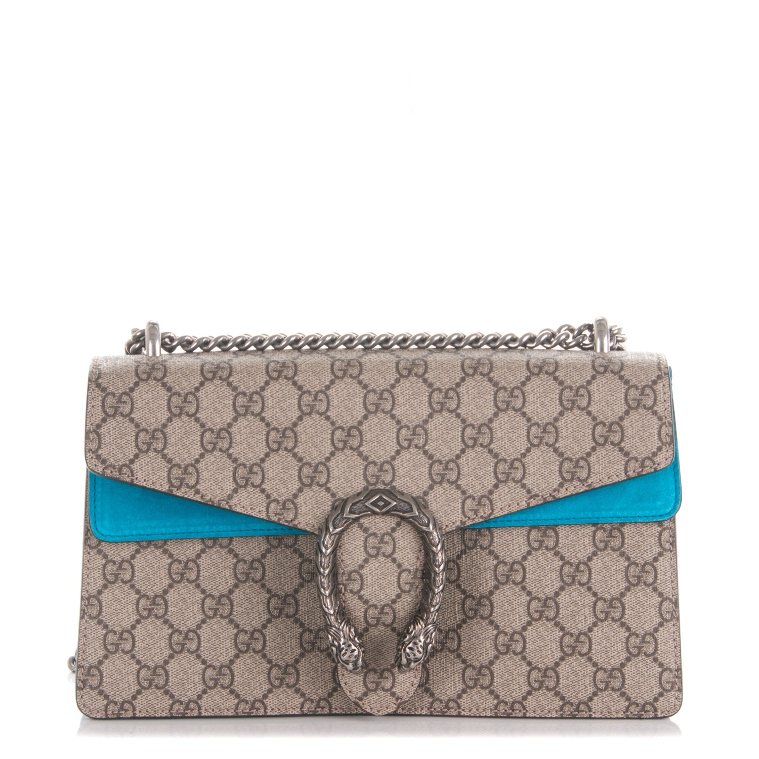 Gucci GG Supreme Monogram Small Dionysus Shoulder Bag Bright Turquoise 1 of 8
