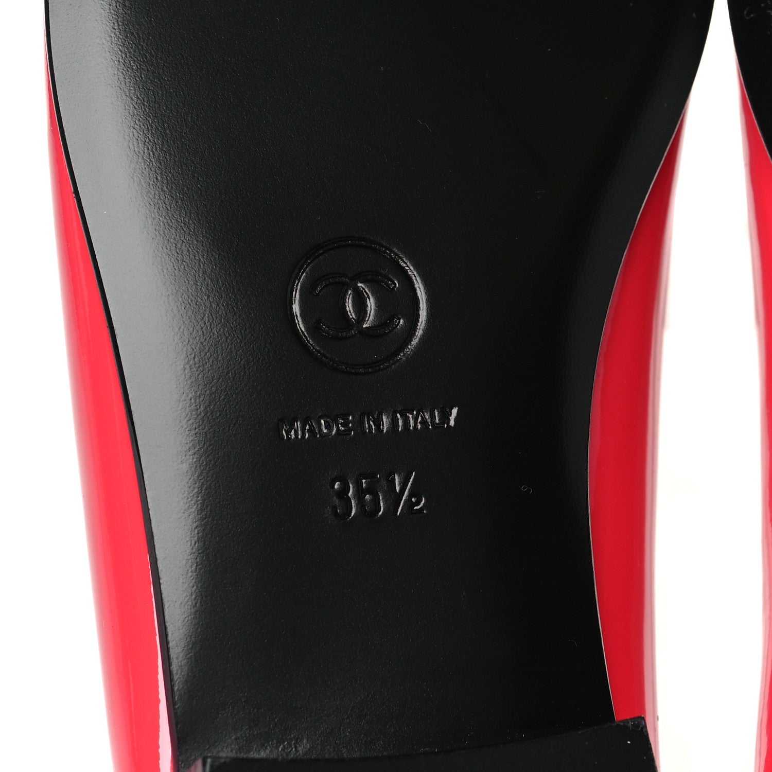 Chanel Patent Calfskin CC Cap Toe Ballerina Flats 35.5 Coral 7 of 9
