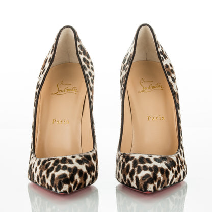 Christian Louboutin Calf Hair Leopard Print Pigalle Follies 100 Pumps 40 Brown White 2 of 7