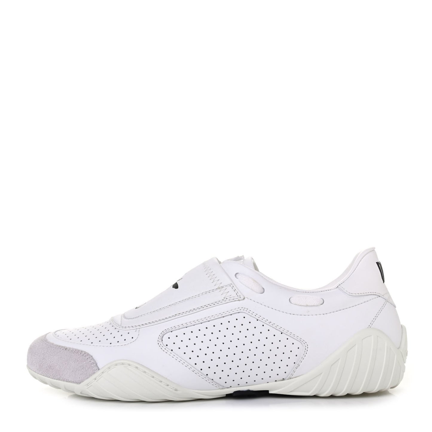 Smooth Calfskin Suede D-Fence Sneakers 37 White