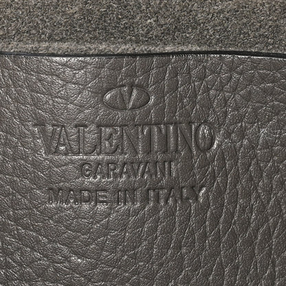 Valentino Garavani Pebbled Calfskin Rockstud Double Zip Camera Crossbody Bag Graphite 6 of 10