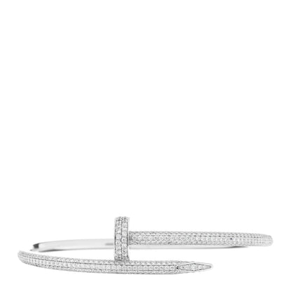 Cartier 18K White Gold Diamond Juste Un Clou Paved Bracelet 17 1 of 4
