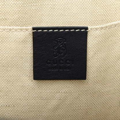 Gucci Calfskin Straw GG Monogram Mini Zoo Bird Tote Black Beige 8 of 10