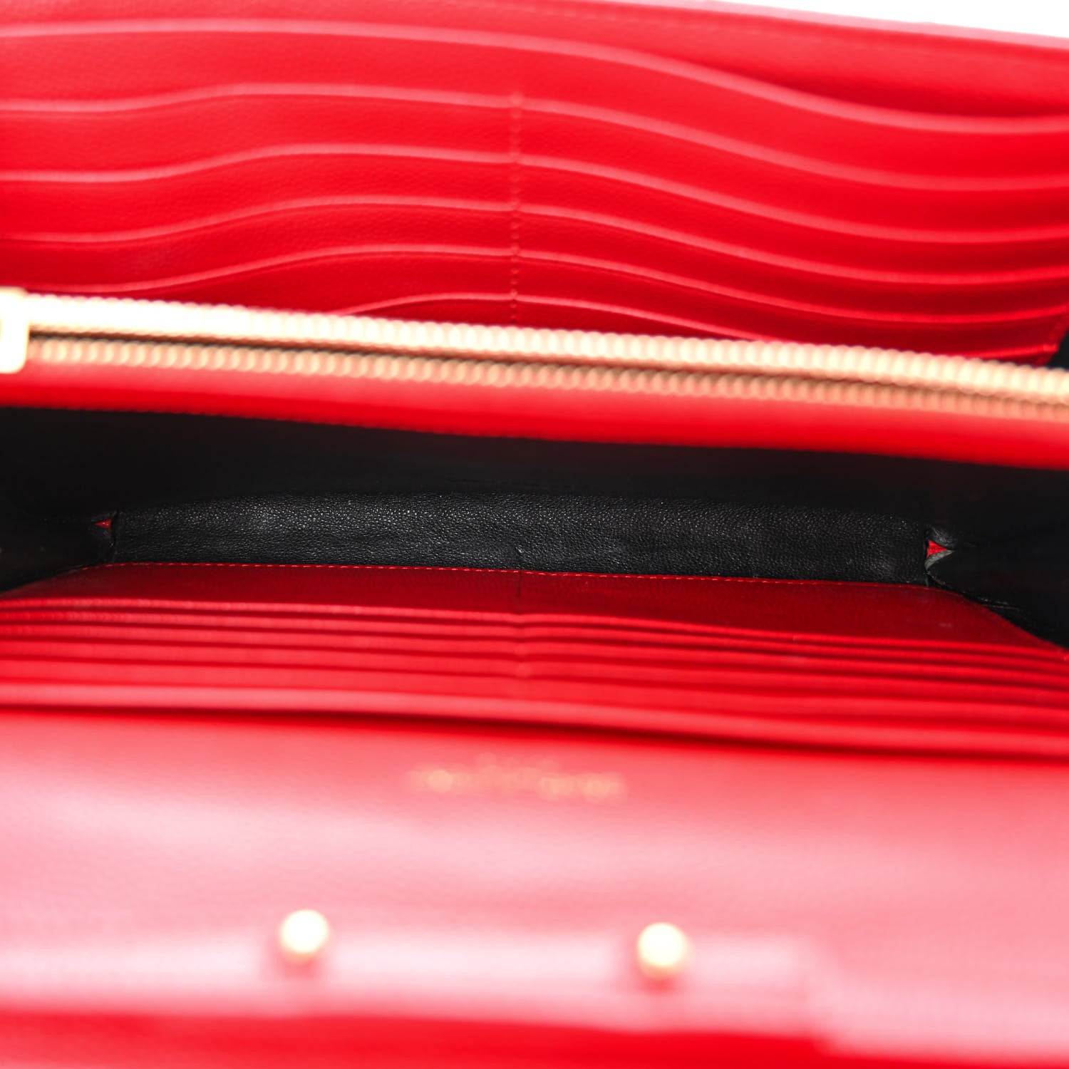 Saint Laurent Grain De Poudre Matelasse Chevron Monogram Chain Wallet New Red 5 of 10