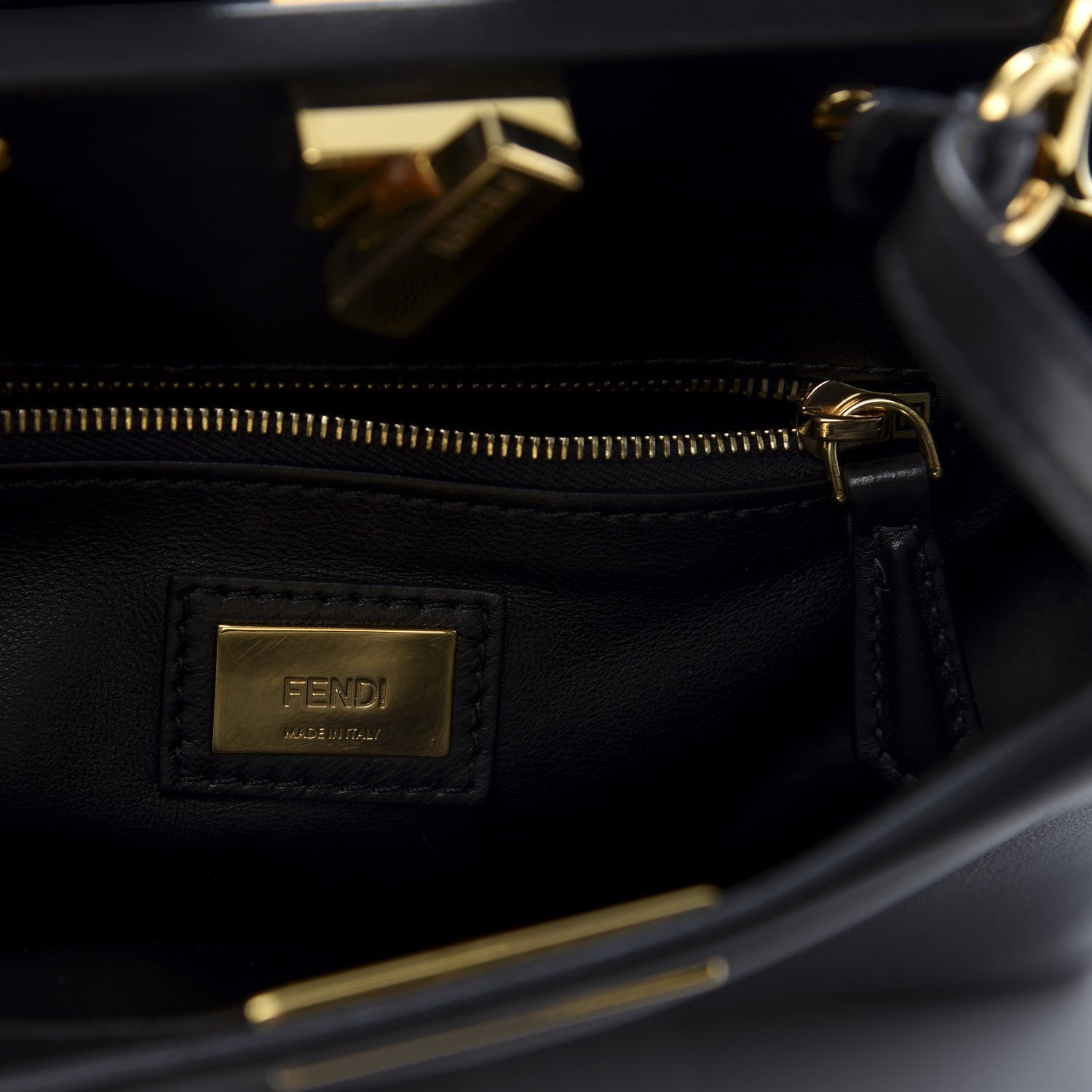 Fendi Nappa Mini Peekaboo Iconic Satchel Black 9 of 12