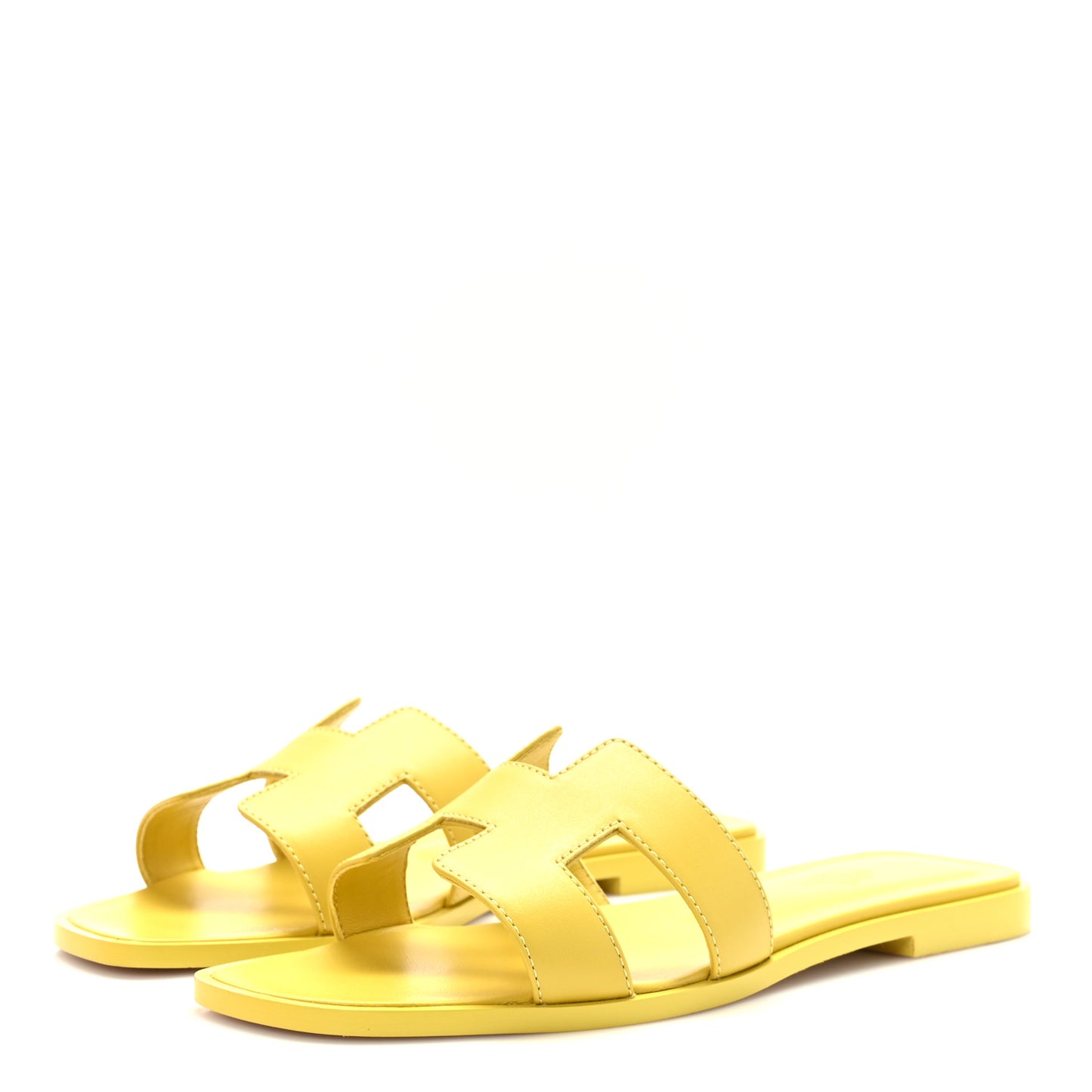 Box Calfskin Oran Sandals 37 Jaune Citron