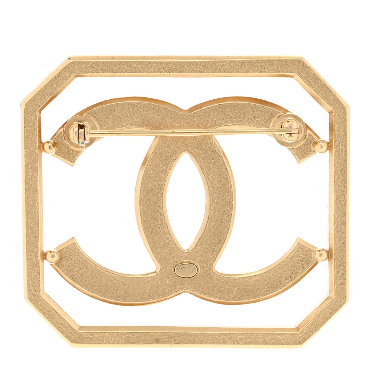 Crystal CC Brooch Gold