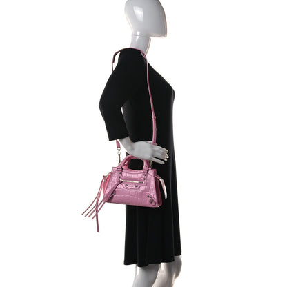 Balenciaga Grained Calfskin Neo Classic Silver Hardware Mini City Powder Pink 2 of 8