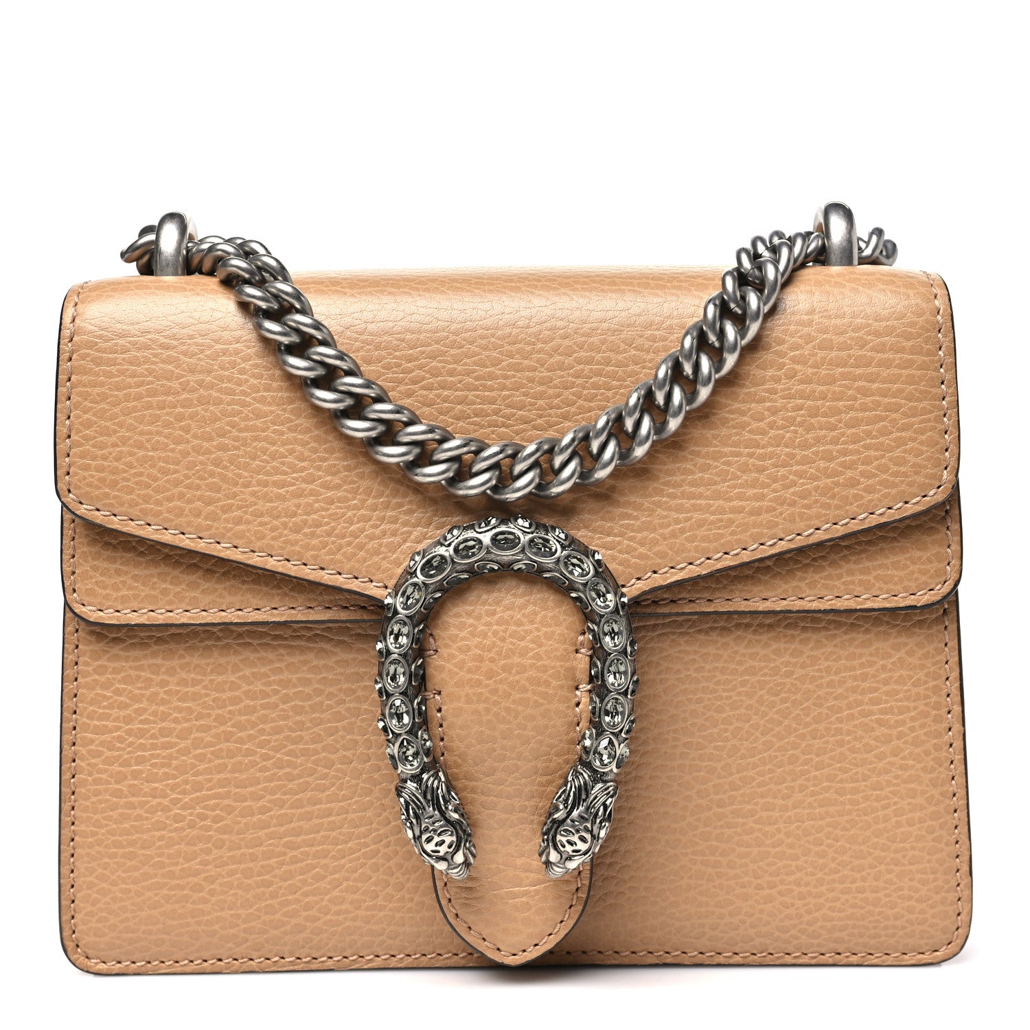 Gucci Dollar Calfskin Crystal Mini Dionysus Shoulder Bag Natural Tan Black Diamond 1 of 9
