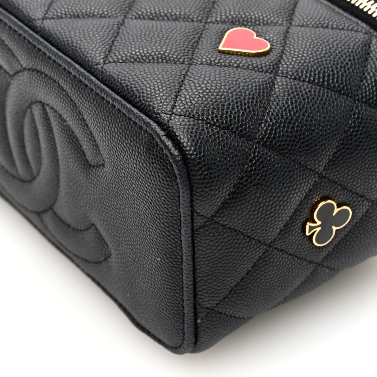 Chanel Caviar Quilted Enamel Coco Casino Small Vanity Case With Chain Black 11 of 11